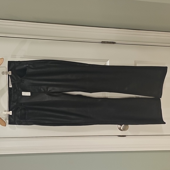 Rag & Bone Black Peyton Faux Leather Ankle Flare Pants - Size Size 27 - Picture 9 of 13